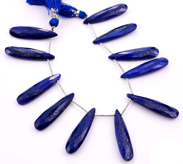 Lapis Lazuli 10x40mm Faceted Pear