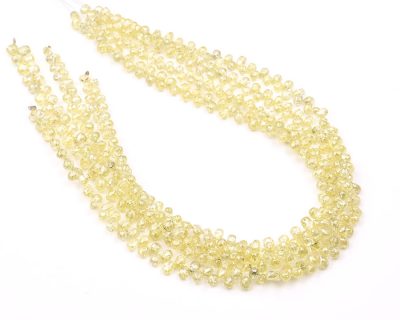 AAA Quality 2-3mm Light Cream Diamond Tear Drop Faceted Beads
