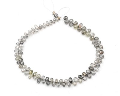 AAA Quality 2-3.5mm Gray Diamond Tear Drop Faceted Beads