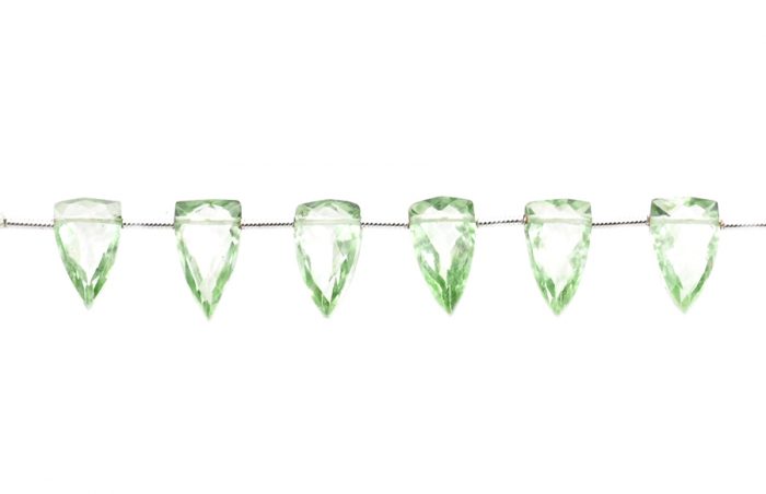 Green Amethyst 7x13mm Faceted Arrowhead