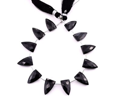 Black Onyx 9x15mm Faceted Arrowhead