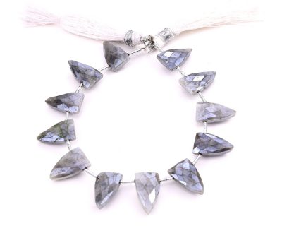 Gray Silverite 9x15mm Faceted Arrowhead