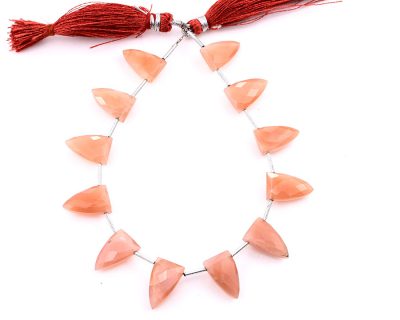 Peach Moonstone 9x15mm Faceted Arrowhead