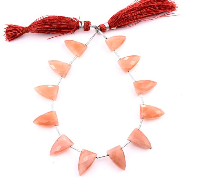 Peach Moonstone 9x15mm Faceted Arrowhead