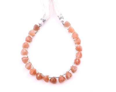 Peach Moonstone 9x10mm Faceted Trilliant