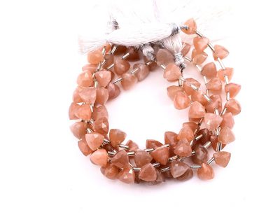 Peach Moonstone 9x10mm Faceted Trilliant