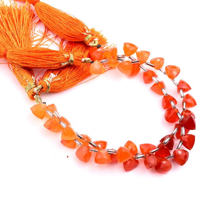 Carnelian 7x8mm Faceted Trilliant