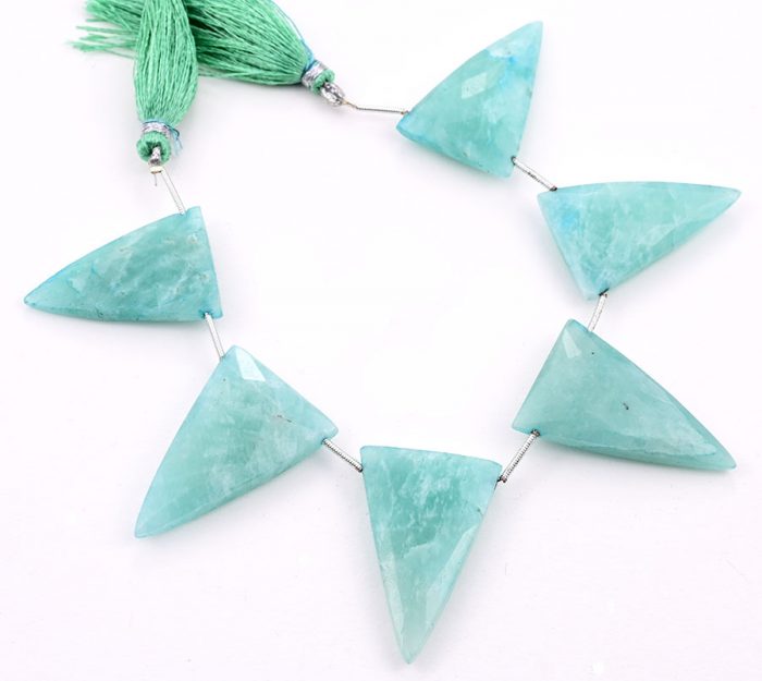 Amazonite 22x34mm Faceted Triangle