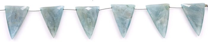 Milky Aquamarine 22x34mm Faceted Triangle