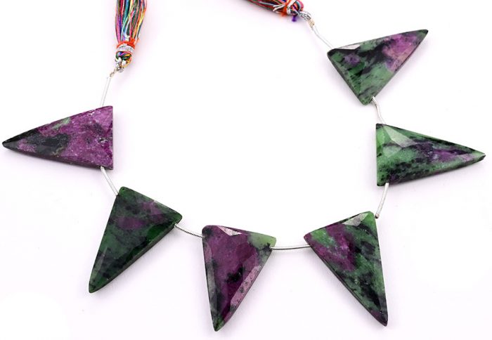 Ruby Zoisite 22x34mm Faceted Triangle