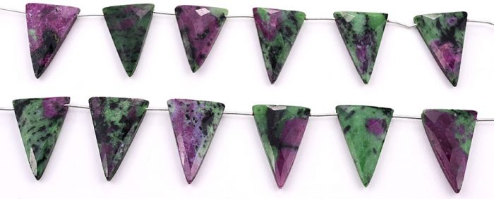 Ruby Zoisite 22x34mm Faceted Triangle