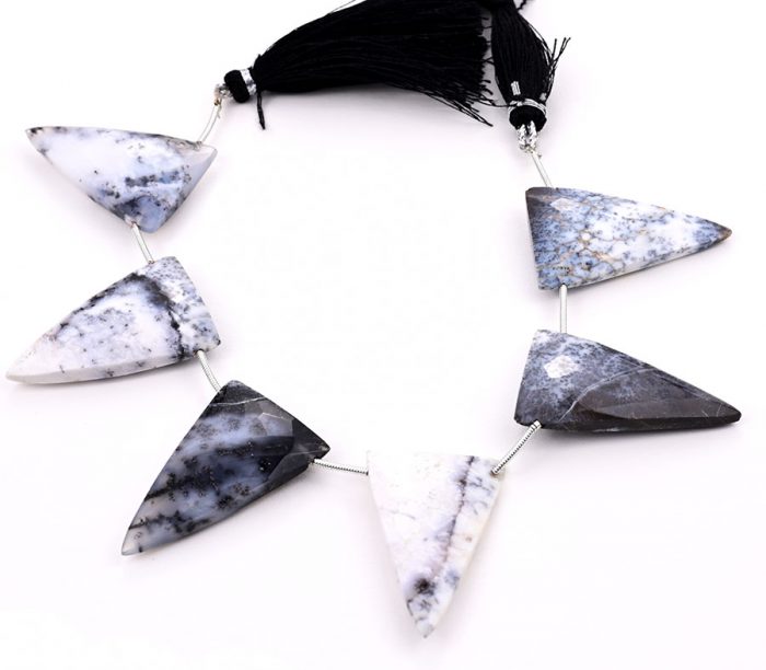 Dendrite Opal 22x34mm Faceted Triangle