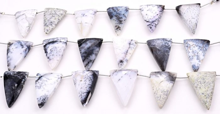 Dendrite Opal 22x34mm Faceted Triangle