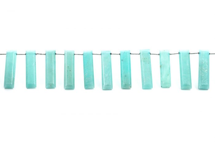 Amazonite 7x28mm Faceted Rectangle