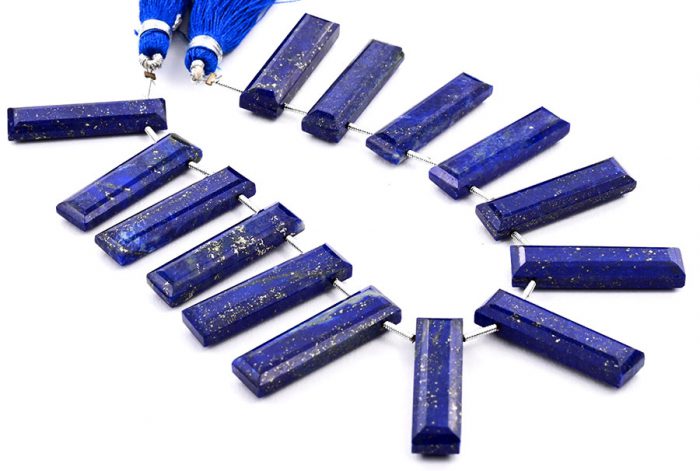 Lapis Lazuli 7x28mm Faceted Rectangle