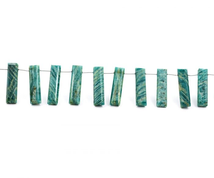 Russian Amazonite 7x28mm Faceted Rectangle