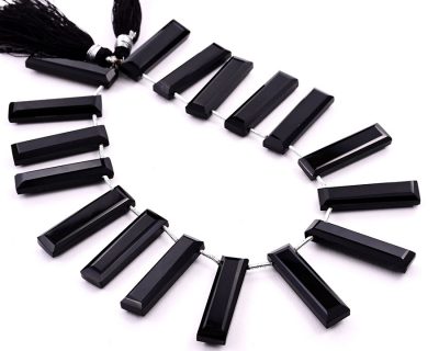 Black Onyx 7x28mm Faceted Rectangle