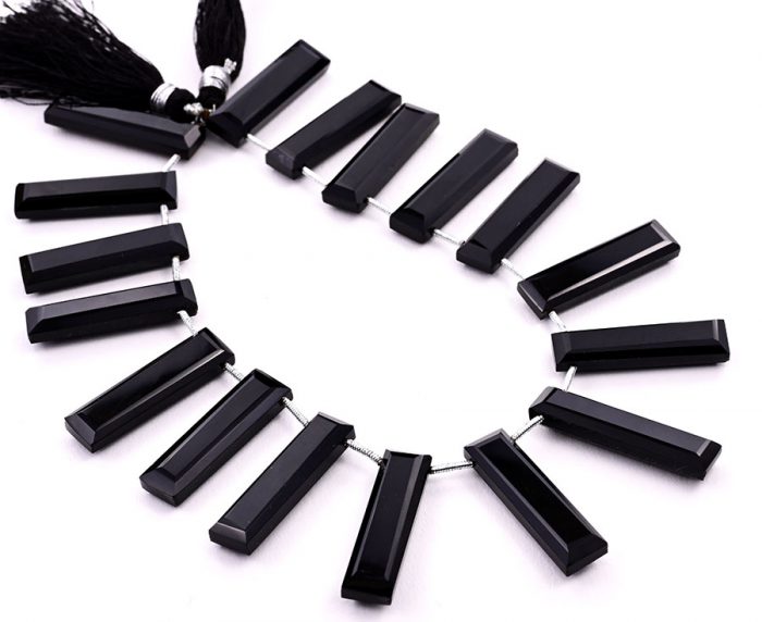 Black Onyx 7x28mm Faceted Rectangle