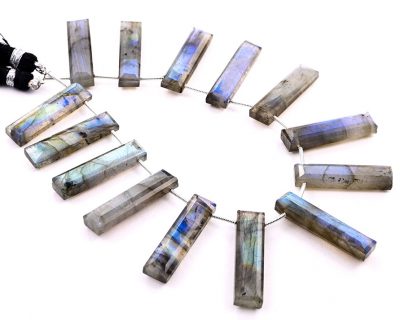 Labradorite 7x28mm Faceted Rectangle