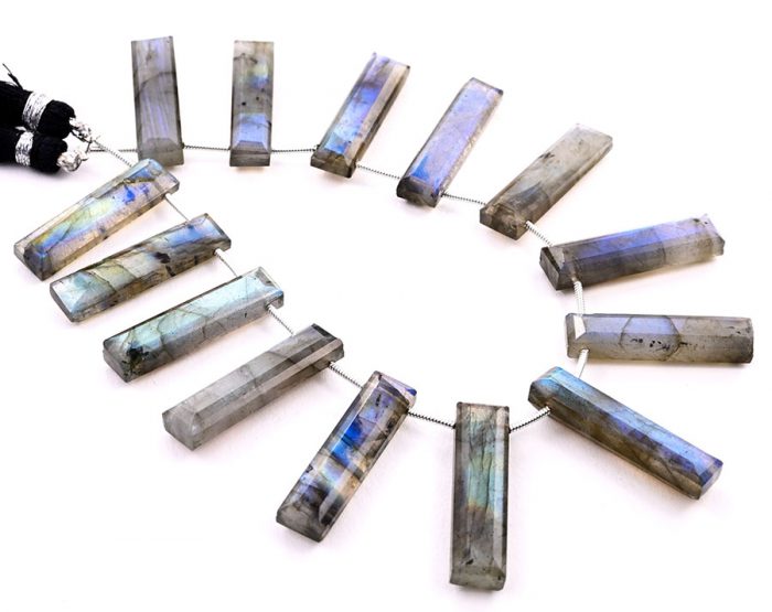 Labradorite 7x28mm Faceted Rectangle