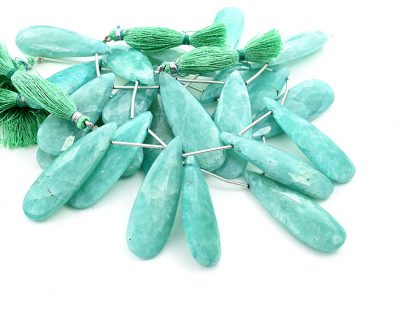 Amazonite 15x45mm Faceted Pear