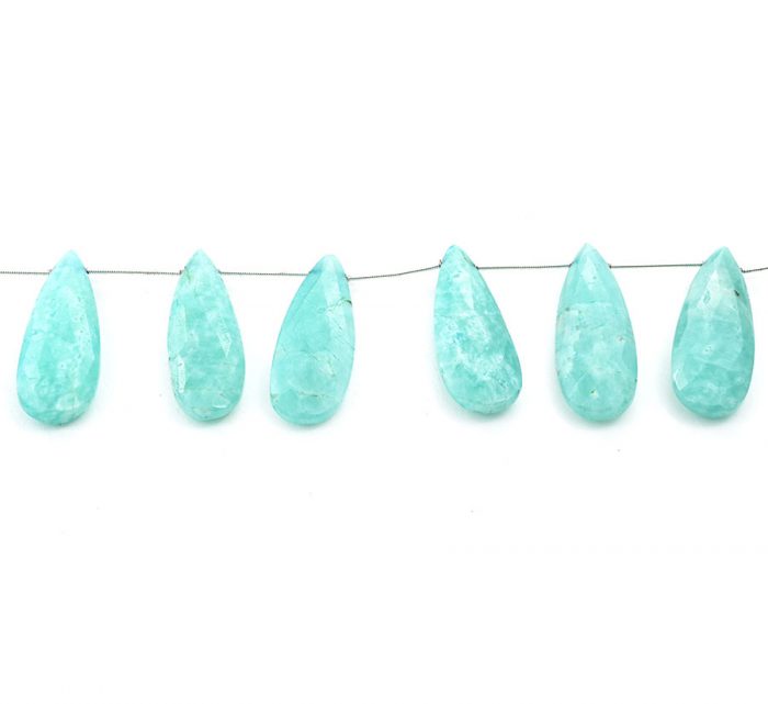 Amazonite 15x45mm Faceted Pear