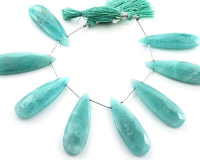 Amazonite 15x45mm Faceted Pear