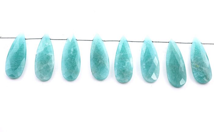 Amazonite 15x45mm Faceted Pear