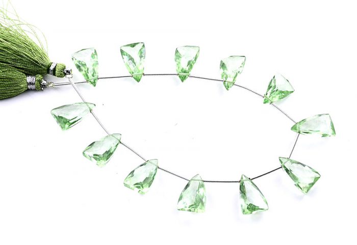 Green Amethyst 9x15mm Faceted Pyramid