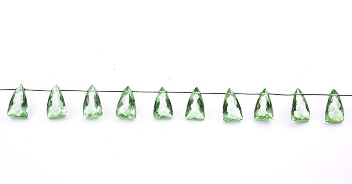 Green Amethyst 9x15mm Faceted Pyramid