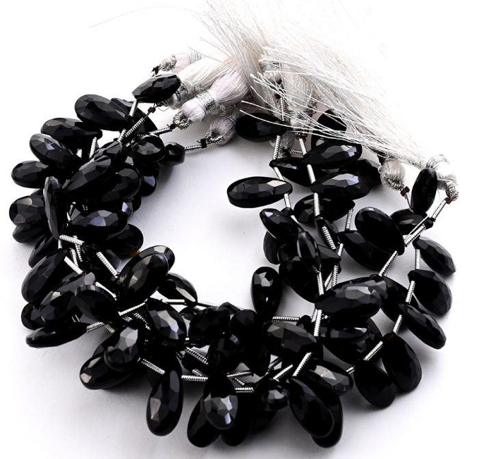 Black Spinal 7X15mm Faceted Pear