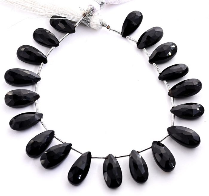 Black Spinal 7X15mm Faceted Pear