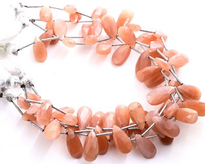 Peach Moonstone 7X15mm Faceted Pear