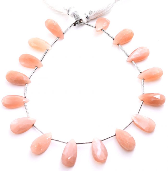 Peach Moonstone 7X15mm Faceted Pear