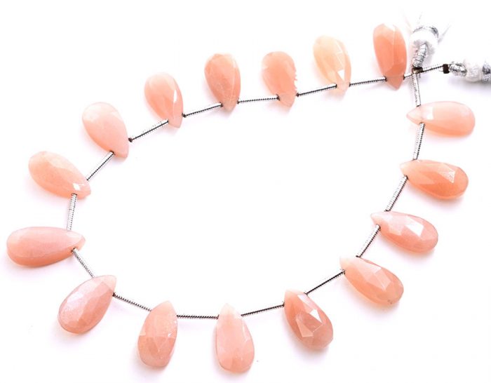 Peach Moonstone 7X15mm Faceted Pear