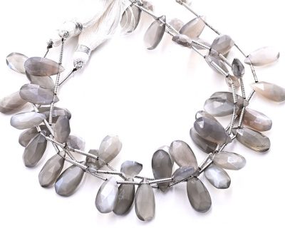 Gray Moonstone 7X15mm Faceted Pear