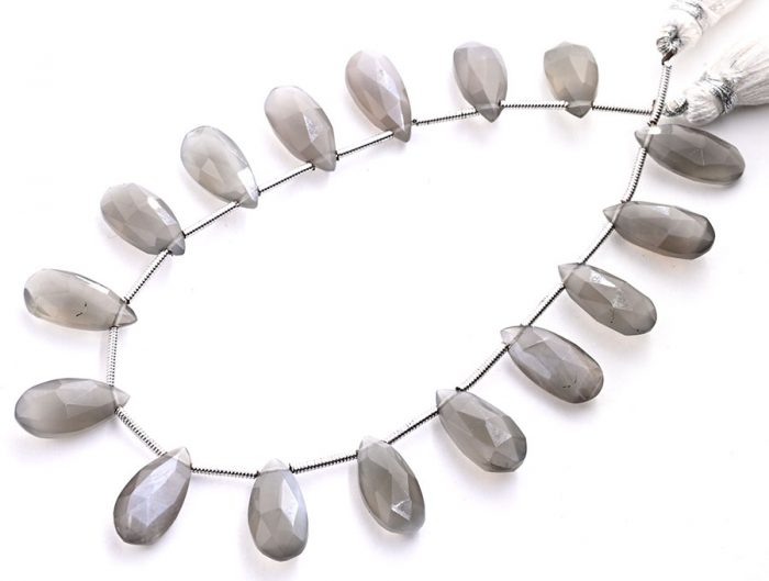 Gray Moonstone 7X15mm Faceted Pear