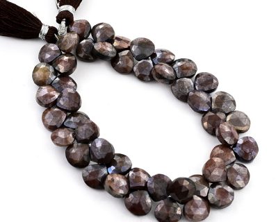 Chocolate Moonstone Coated 9mm Faceted Heart (Calibrated)