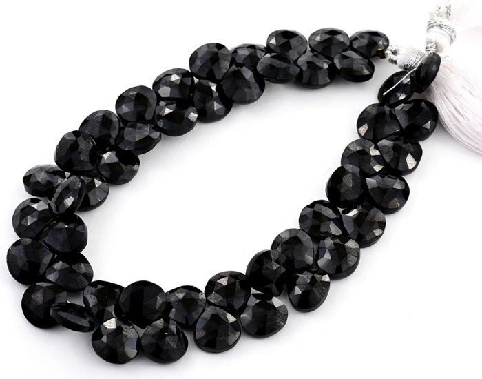 Black Spinal 9mm Faceted Heart (Calibrated)