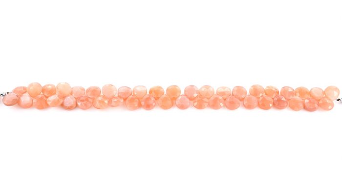 Peach Moonstone 9mm Faceted Heart (Calibrated)