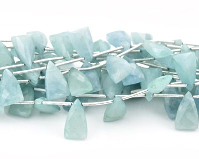 Milky Aquamarine 9x15mm Faceted Pyramid