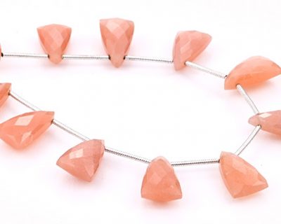 Peach Moonstone 9x15mm Faceted Pyramid