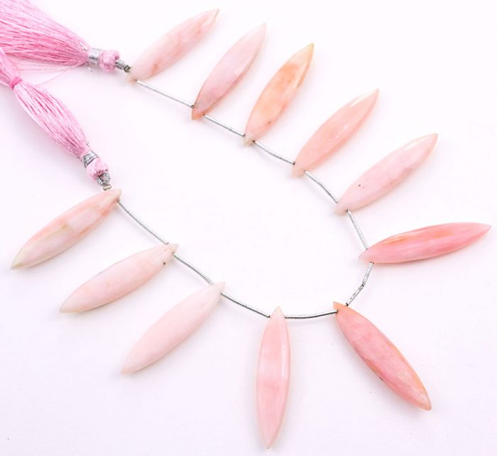 Pink Opal 11x40mm Faceted  Marquise
