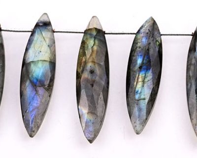 Labradorite 11x40mm Faceted Marquise