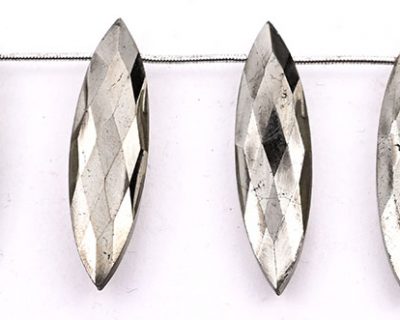 Pyrite 11x40mm Faceted Marquise
