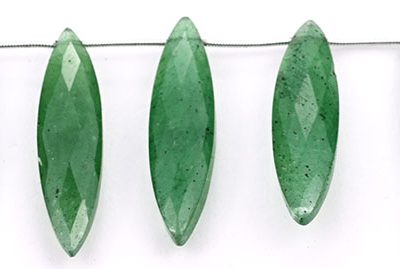 Green Strawberry QTZ. 11x40mm Faceted Marquise