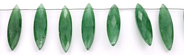 Green Strawberry QTZ. 11x40mm Faceted Marquise
