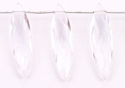 Rock Crystal 11x40mm Faceted Marquise