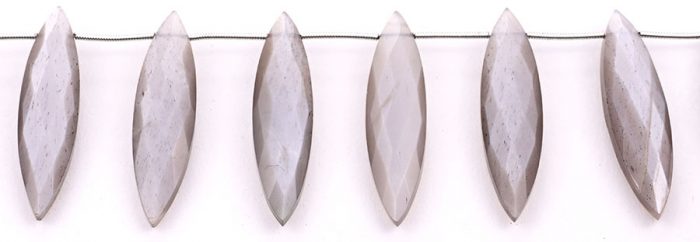 Gray Moonstone 11x40mm Faceted Marquise