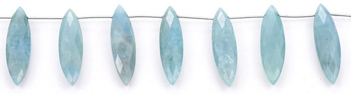 Milky Aquamarine 11x40mm Faceted Marquise